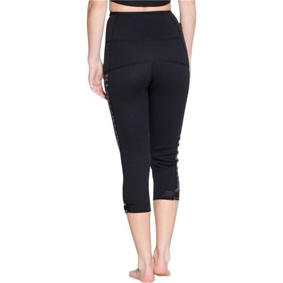 Delfin Spa Neoprene Workout Capris Heat Sauna Pants Tummy Control Leggings - Picture 3 of 6